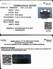 5.86/CT Natural Iolite with Govt Lab Certificate (1221)